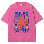 Unisex Spanish Octopus Printed Washed Tee
