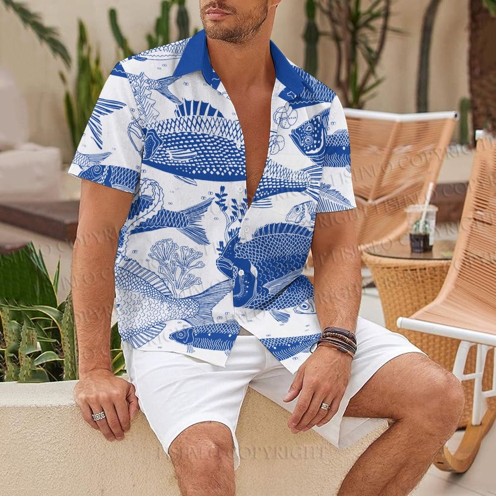 Blue Fish Hawaiian Shirt