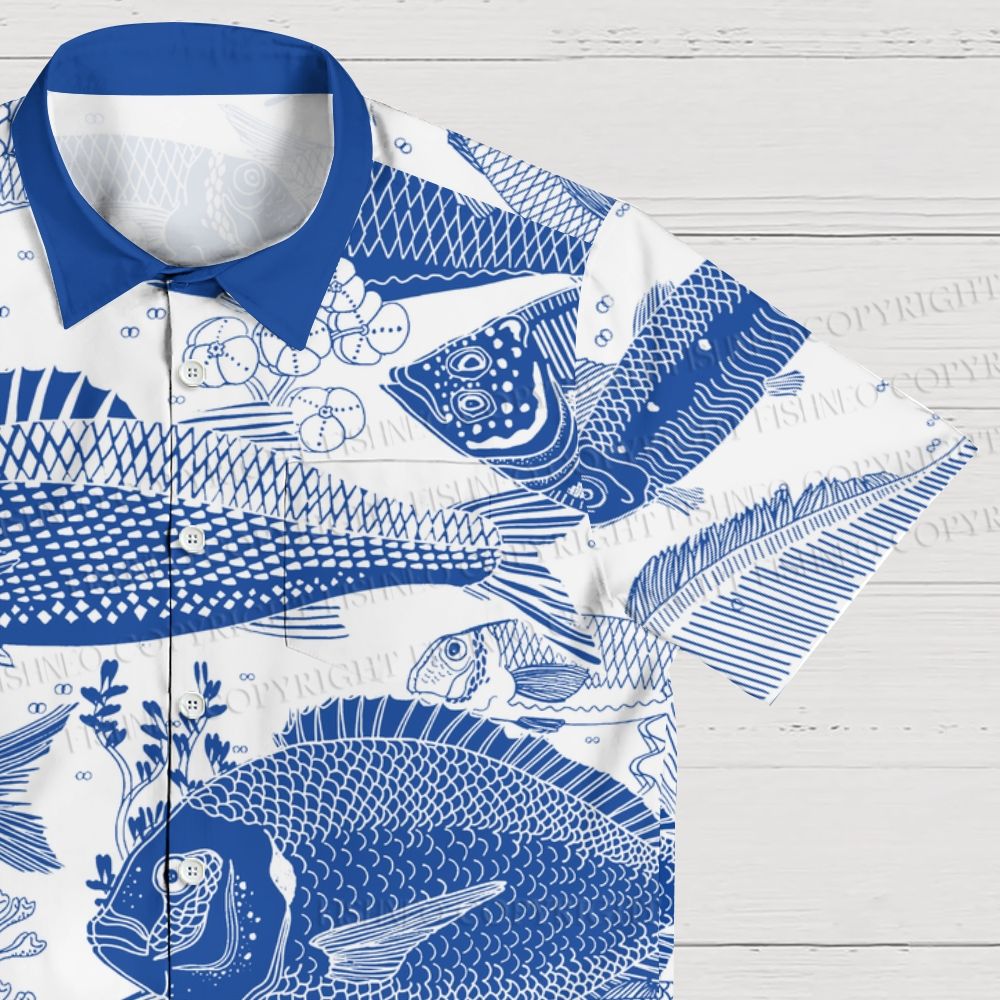 Blue Fish Hawaiian Shirt