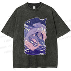 Unisex Fish Jenga Printed Washed Tee