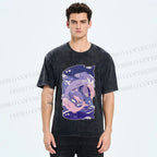 Unisex Fish Jenga Printed Washed Tee