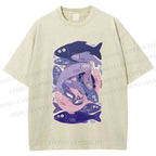 Unisex Fish Jenga Printed Washed Tee