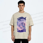 Unisex Fish Jenga Printed Washed Tee
