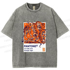 Unisex Pantone Tigers Printed Washed Tee