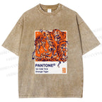 Unisex Pantone Tigers Printed Washed Tee