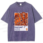 Unisex Pantone Tigers Printed Washed Tee