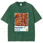 Unisex Pantone Tigers Printed Washed Tee