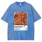 Unisex Pantone Tigers Printed Washed Tee