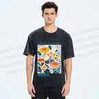 Unisex Yayoi Kusama Flowers Printed Washed Tee
