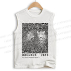 Unisex Bauhaus Style Leopard Printed Cotton Tank Top