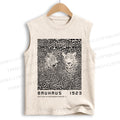 Unisex Bauhaus Style Leopard Printed Cotton Tank Top