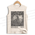 Unisex Bauhaus Style Leopard Printed Cotton Tank Top