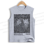 Unisex Bauhaus Style Leopard Printed Cotton Tank Top