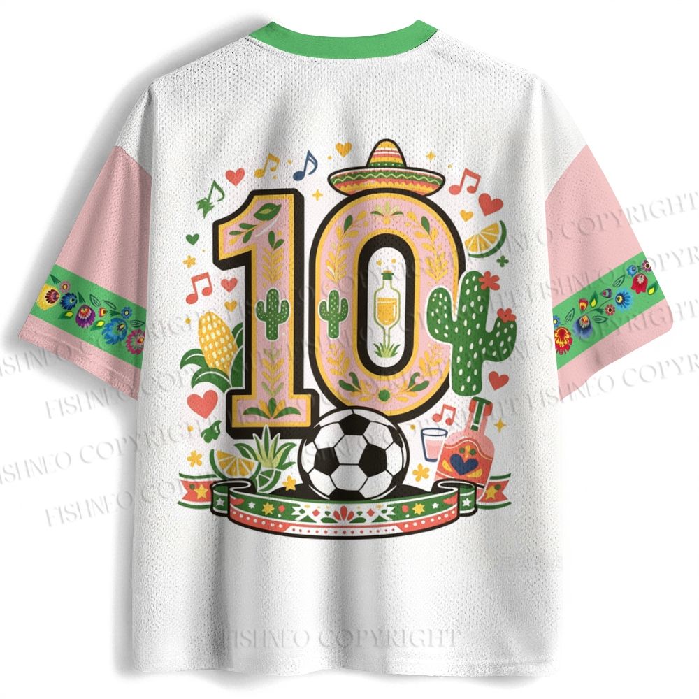 Floral Axolotl Mexico Football Printed Jersey Shirts