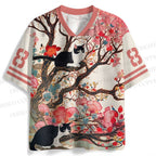 Cats in Flowers Vintage Jersey Shirts