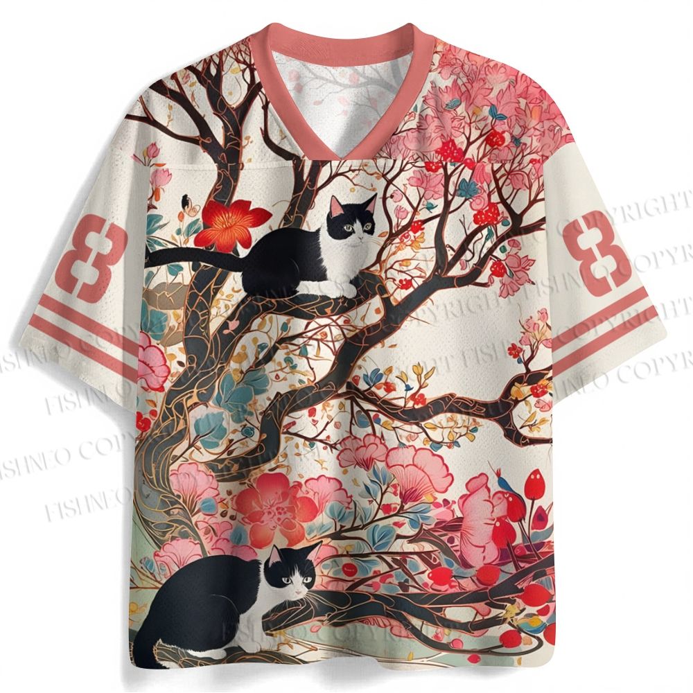 Cats in Flowers Vintage Jersey Shirts