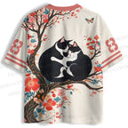 Cats in Flowers Vintage Jersey Shirts