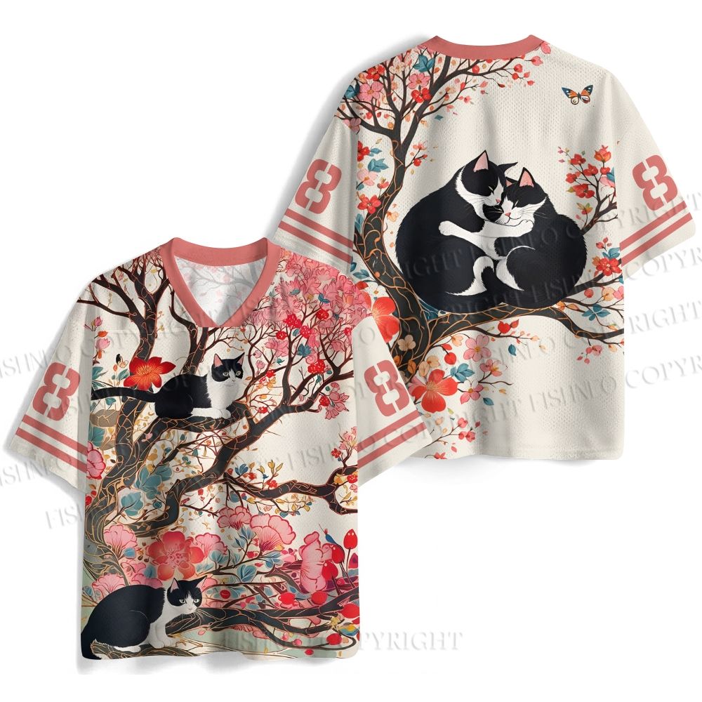 Cats in Flowers Vintage Jersey Shirts