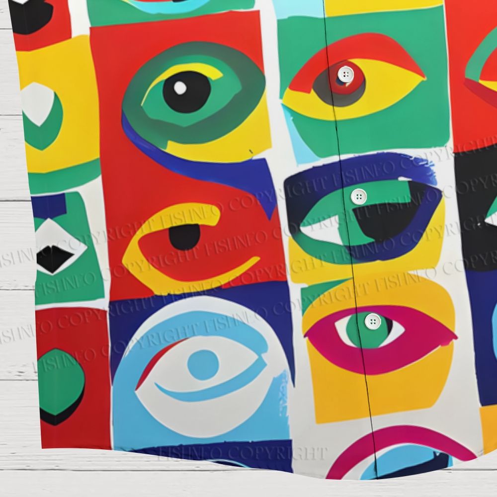 Colorful Eyes Printed Hawaiian Shirt