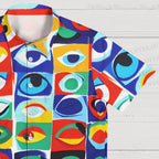 Colorful Eyes Printed Hawaiian Shirt