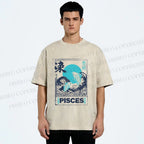 Unisex Koi Printed Washed Tee