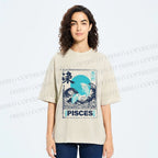 Unisex Koi Printed Washed Tee