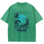 Unisex Koi Printed Washed Tee