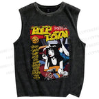 Unisex Pulp Fiction Vintage Poster Printed Washed Tank Top