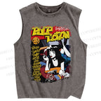 Unisex Pulp Fiction Vintage Poster Printed Washed Tank Top