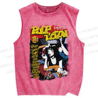 Unisex Pulp Fiction Vintage Poster Printed Washed Tank Top