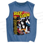 Unisex Pulp Fiction Vintage Poster Printed Washed Tank Top