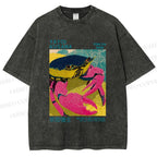 Unisex Yayoi Kusama Crab Printed Washed Tee