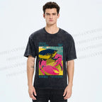 Unisex Yayoi Kusama Crab Printed Washed Tee