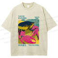 Unisex Yayoi Kusama Crab Printed Washed Tee