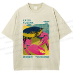 Unisex Yayoi Kusama Crab Printed Washed Tee