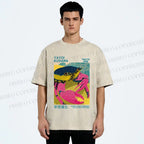 Unisex Yayoi Kusama Crab Printed Washed Tee