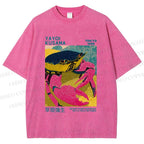 Unisex Yayoi Kusama Crab Printed Washed Tee
