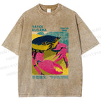 Unisex Yayoi Kusama Crab Printed Washed Tee