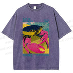 Unisex Yayoi Kusama Crab Printed Washed Tee