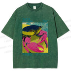 Unisex Yayoi Kusama Crab Printed Washed Tee