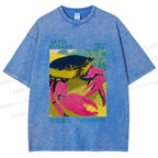 Unisex Yayoi Kusama Crab Printed Washed Tee
