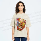 Unisex Vintage Japanese Ramen Graffiti Printed Washed Tee