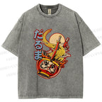 Unisex Vintage Japanese Ramen Graffiti Printed Washed Tee