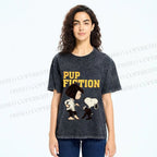 Unisex Pup Fiction Snoopy Printed Washed Tee
