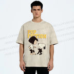 Unisex Pup Fiction Snoopy Printed Washed Tee