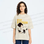 Unisex Pup Fiction Snoopy Printed Washed Tee