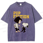Unisex Pup Fiction Snoopy Printed Washed Tee