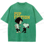 Unisex Pup Fiction Snoopy Printed Washed Tee