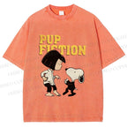 Unisex Pup Fiction Snoopy Printed Washed Tee