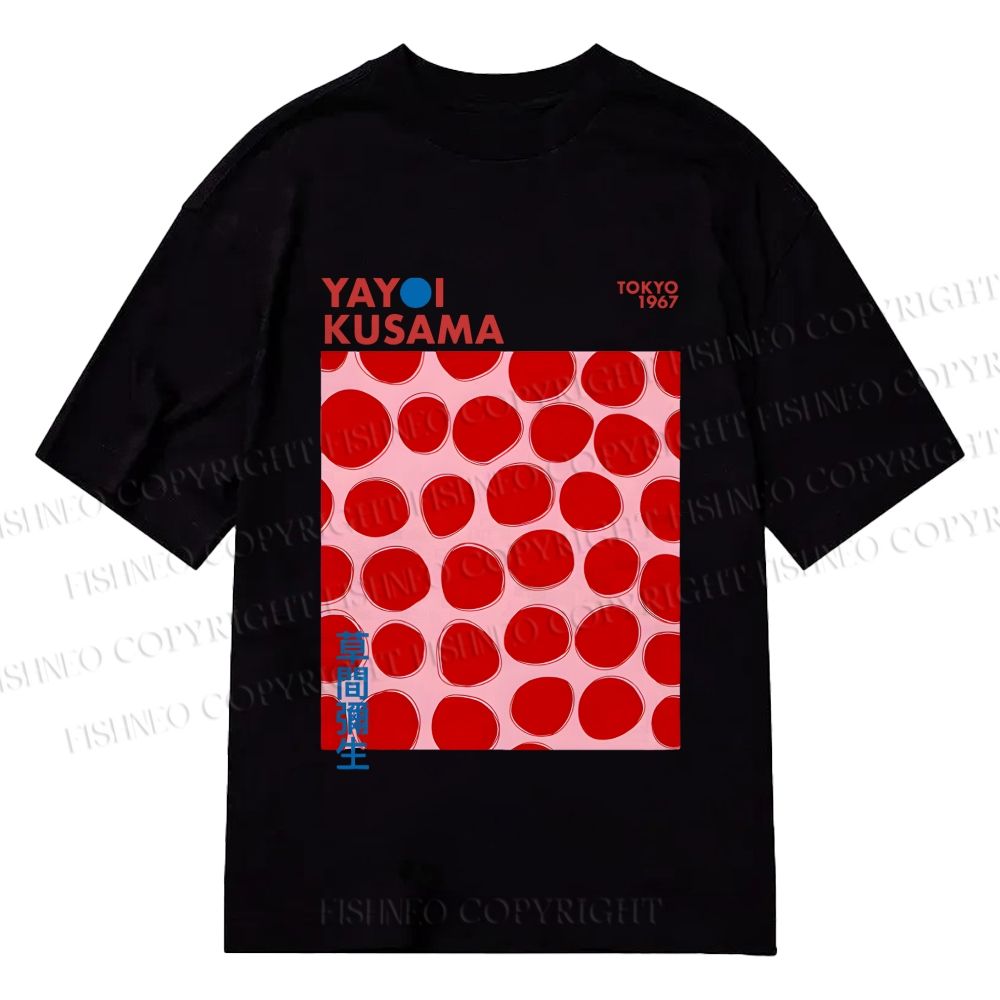 Unisex Classic Cotton Yayoi Kusama Red Dots Printed T-shirt